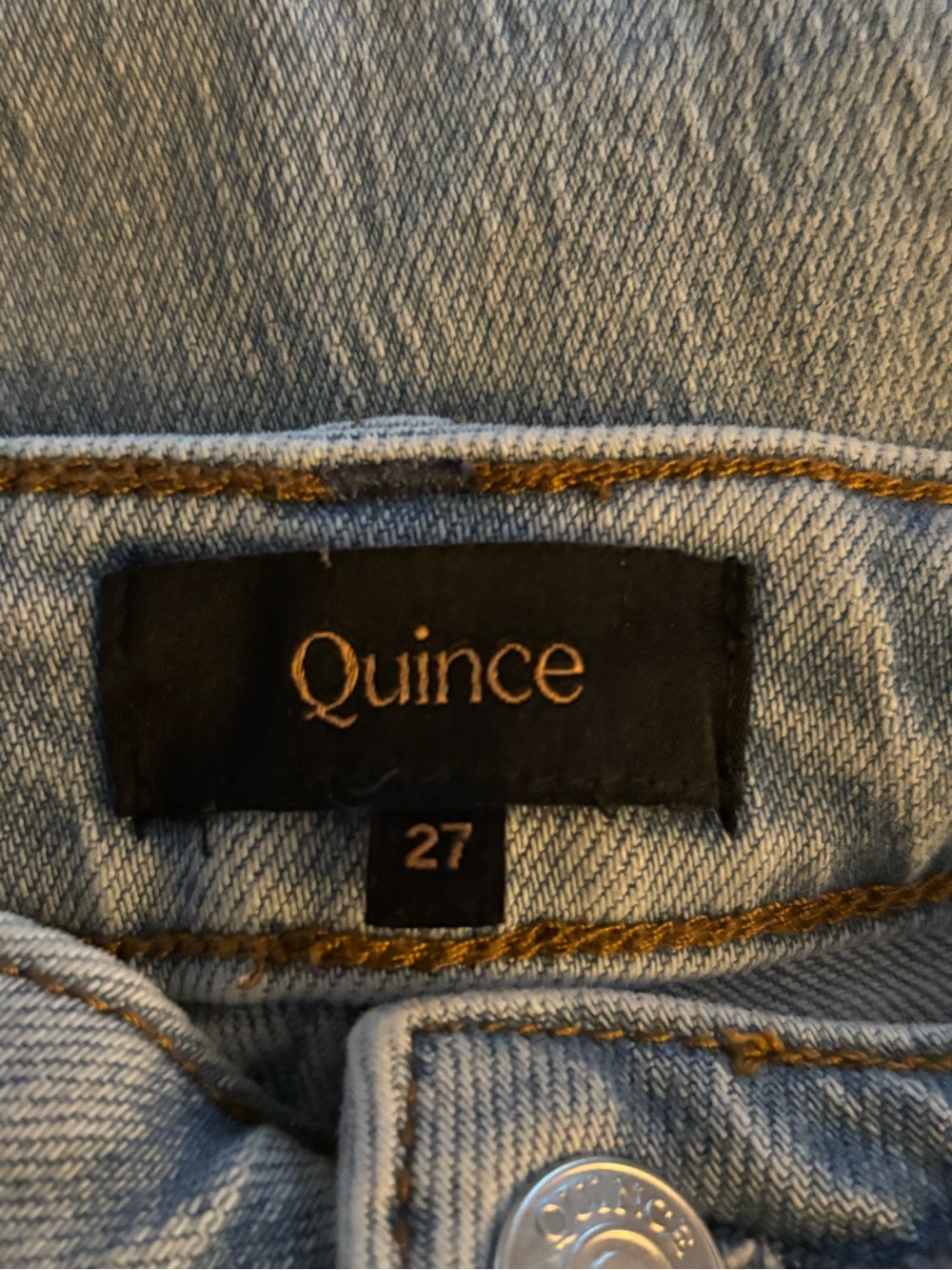 Quince Bella Stretch Light Wash Wide Leg Baggy Jeans 27 Organic Cotton - Picture 7 of 9